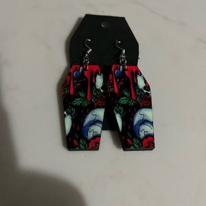 Handmade Skull Coffin Earrings